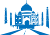 Taj Mahal Blue Silhouette Clip Art